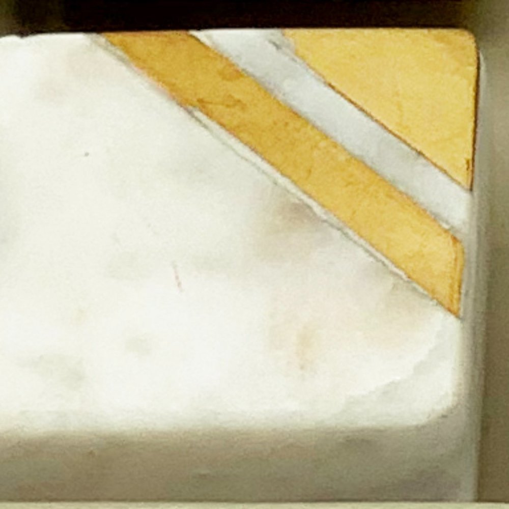 Modern White Stone + Gold Square Knobs | SET OF 6 | NEW IN BOX!!! - Picture 5 of 6